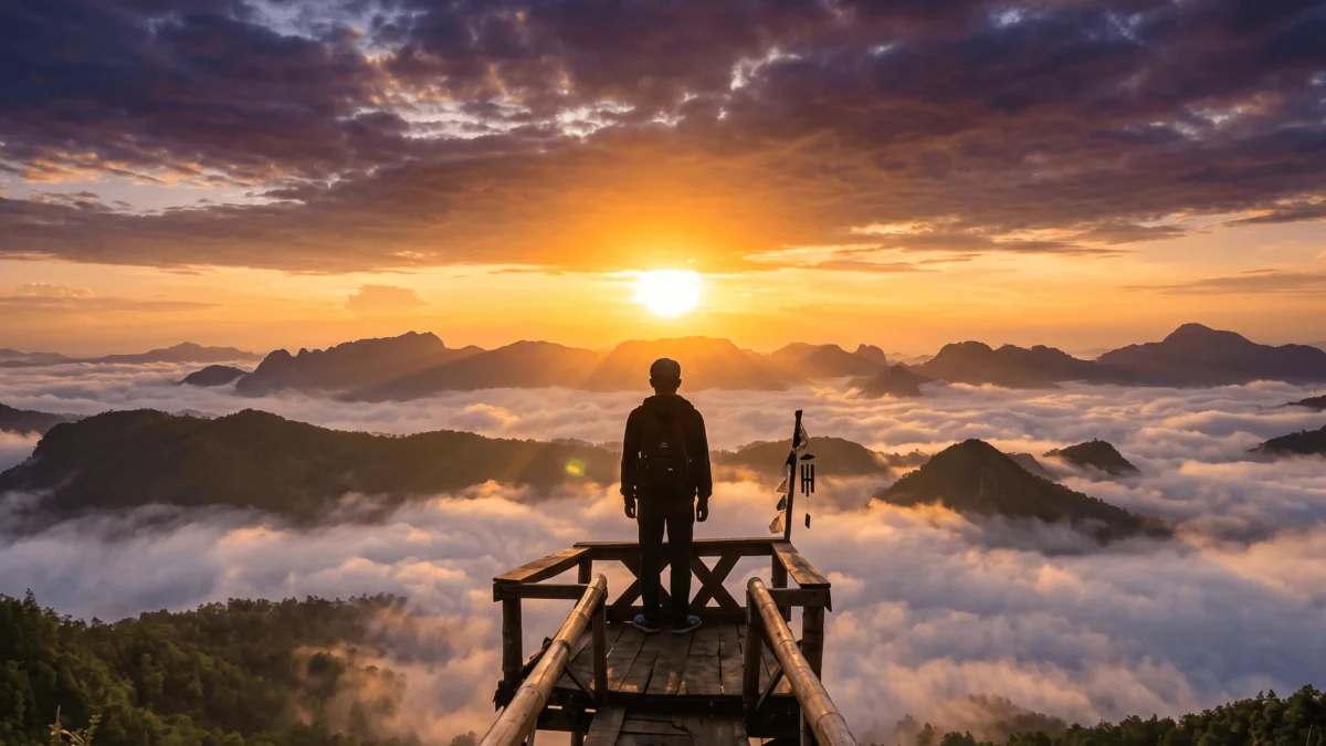 Magical Sunrise Above the Clouds at Panguk Hill