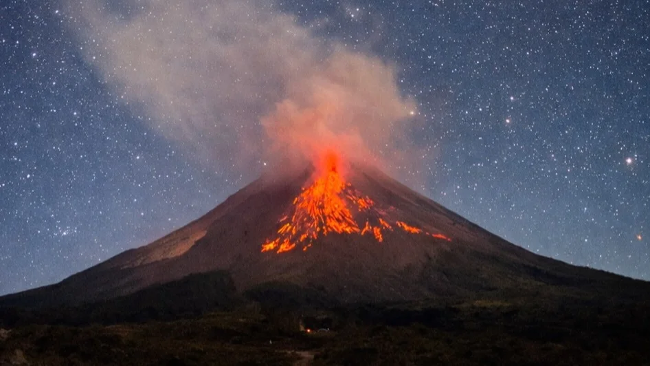 Borobudur Sunset and Merapi Night Lava Flow Observation